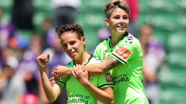Canberra United teammates Ashleigh Sykes and Michelle Heyman both scored in Australia's 6-2 win over Czech Republic