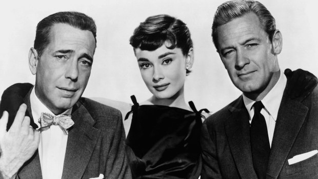 Audrey Hepburn with Humphrey Bogart and William Holden in "Sabrina".