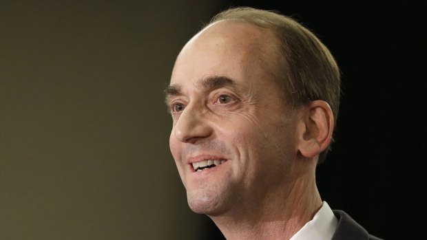 Missouri Republican Auditor Tom Schweich announces his candidacy for governor in St. Louis on January 28. Schweich, 54, died on Thursday of an apparent self-inflicted wound.
