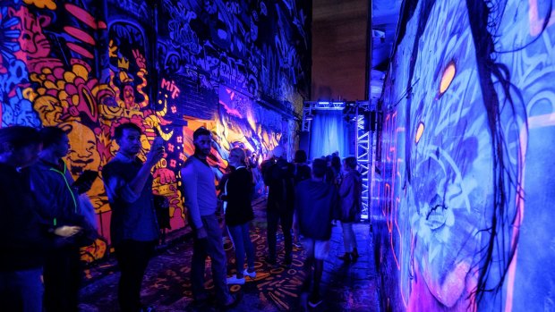 Neon Alley was a highlight for many at White Night Melbourne 2016.