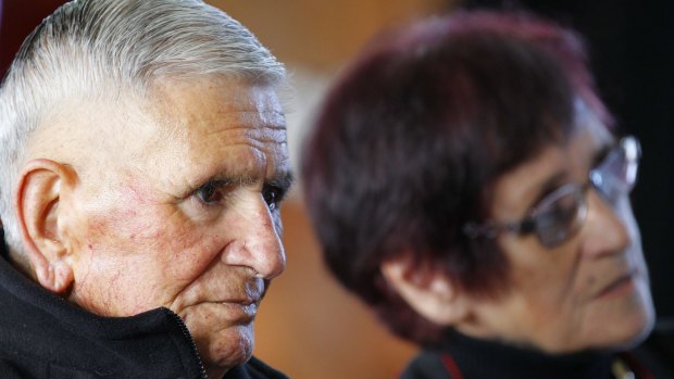 Sir Graham Latimer and Maori activist Titiwhai Harawira at the Waitangi Tribunal hearing. 