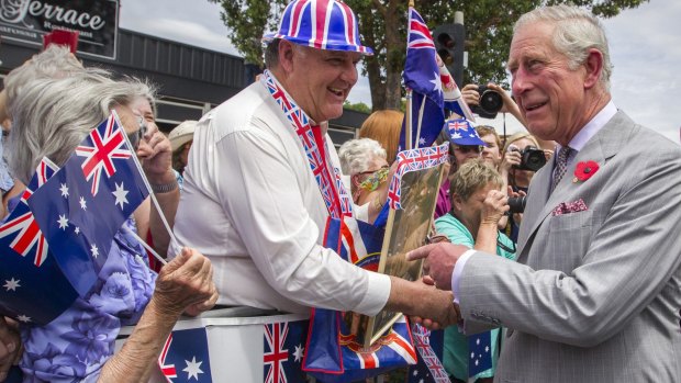 Prince Charles meets with well-wishers at Tanunda.