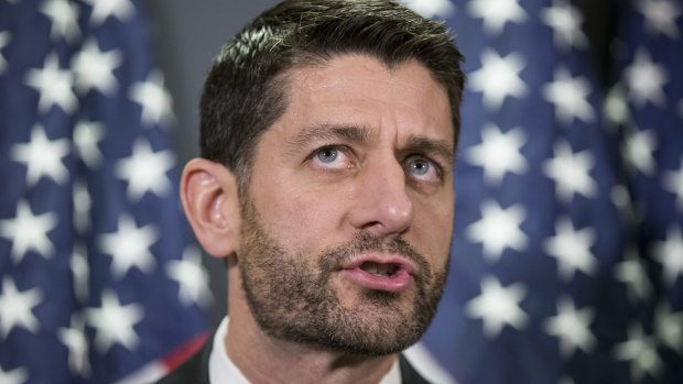 Speaker of the House Paul Ryan dismisses Republican presidential candidate Donald Trump's comments on Muslims, saying such views are "not what this party stands for and more importantly it's not what this country stands for," at the Republican National Headquarters on Capitol Hill in Washington.