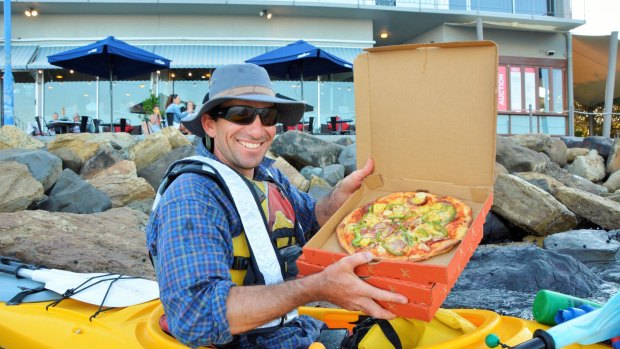 Pizza delivered right to your kayak.