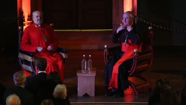 Archbishop of Westminster, Cardinal Vincent Nichols, the head of the Roman Catholic Church in England and Wales and Bishop of London, Rt Revd Dr Richard Chartres at Hampton Court Palace for service.