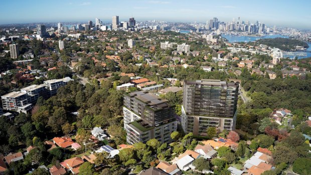 An artist's impression of a proposed development in St Leonards, where a block has been sold for $66 million.