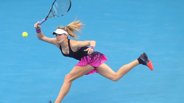 Focused: Eugenie Bouchard is hoping 2017 will see a return to her stunning form from 2014.