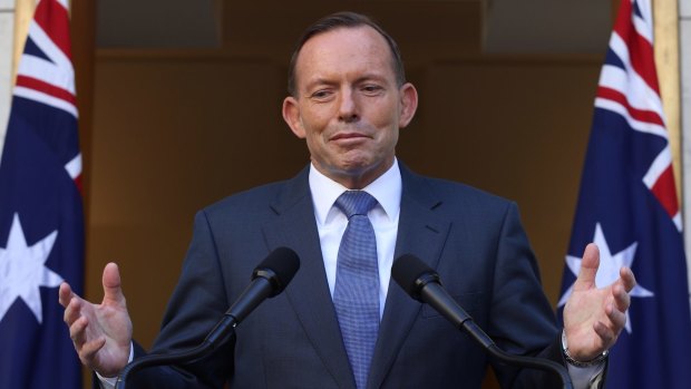 Prime Minister Tony Abbott during a press conference in Canberra this week.