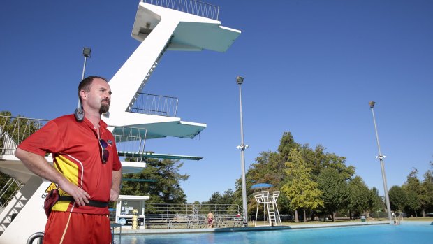 Aquatic coordinator Adrian Van Lith at Canberra Olympic Pool before the indoor and outdoor pools were closed for a leak probe.