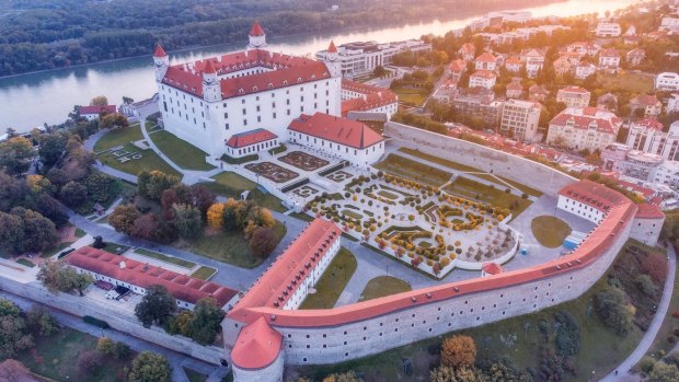 Bratislava Castle is a 1950s reconstruction, mimicking an earlier renaissance design. 