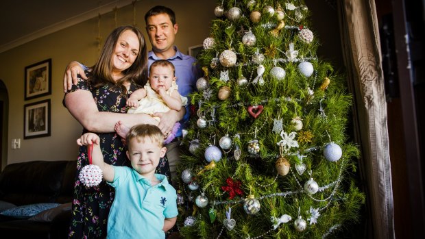 Mr Fluffy home owners unexpectedly had a Christmas Tree donated to them from the Christmas Tree Truck. Lisa and her husband Andrew Ziolkowski, and their children Natalie 9-months-old, and Jonathan 3-years-old.