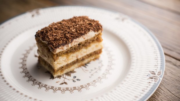 Tiramisu, made without eggs or mascarpone, is sweet, rich and giving.