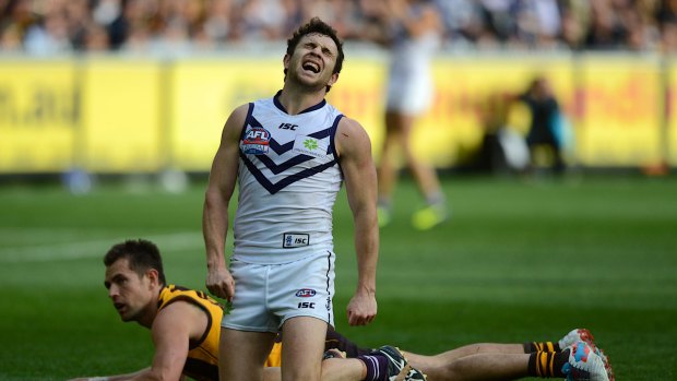 Hayden Ballantyne was gutted after his last second kick to win the game hit the post.