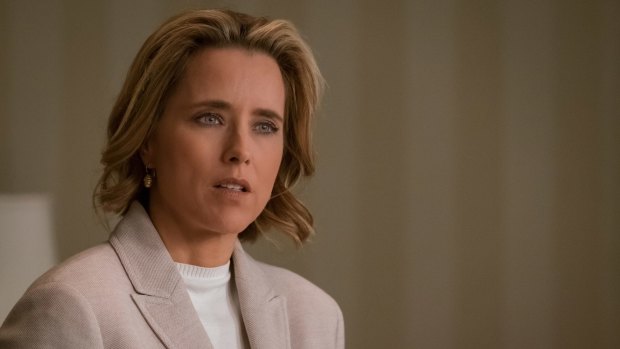 Tea Leoni's Elizabeth McCord has "a lot of worry in her hands" at times.