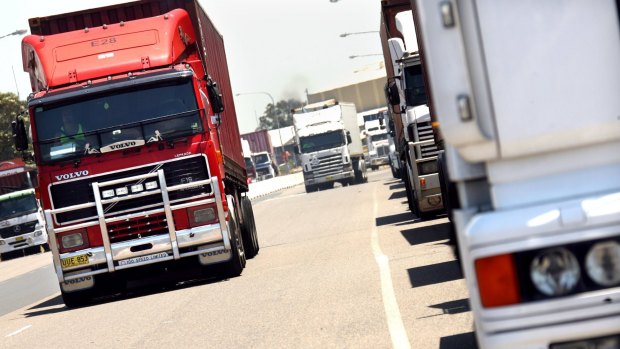 Construction congestion: Trucks are likely to become increasingly common on Sydney's roads, transporting waste from the city's infrastructure projects.