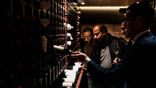 The cellar, which holds 6000 bottles of wine.