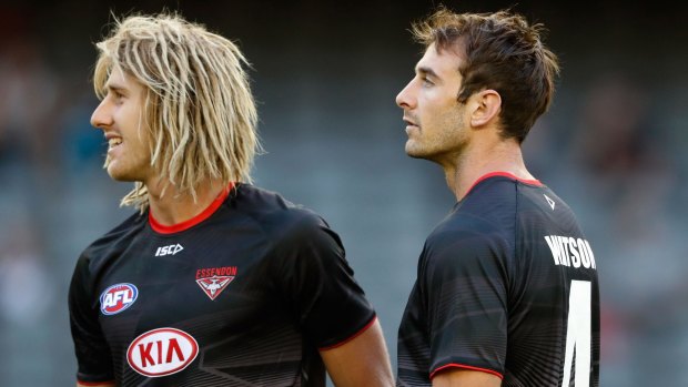 Jobe Watson has made leadership easier for Dyson Heppell at Essendon.