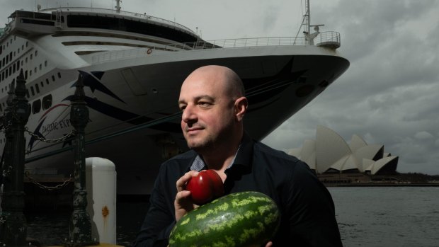 Steven Biviano supplies fresh produce to cruise ships and is looking forward to a good season this summer, in Sydney. 2nd September 2022 Photo: Janie Barrett