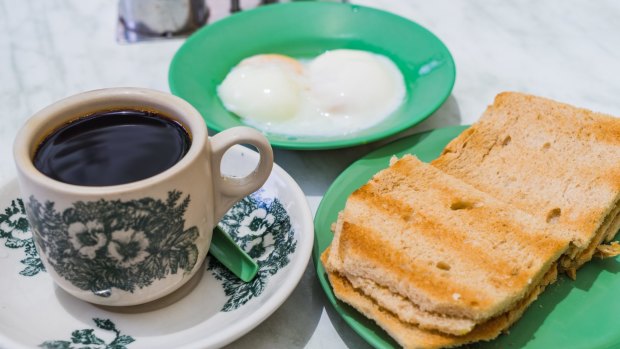 Just go with it: Kopi, kaya Toast and half-boiled eggs.