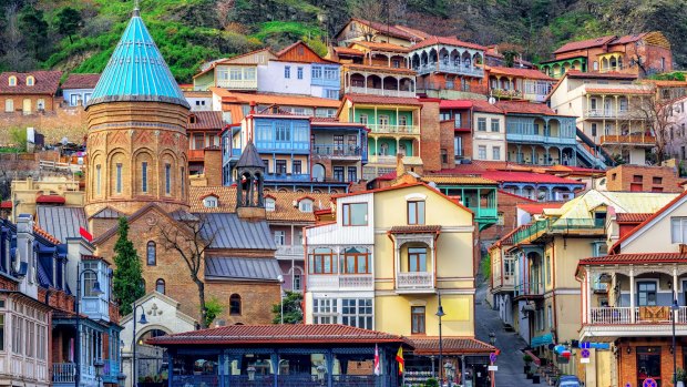 Traditional houses in Tbilisi's Old Town.