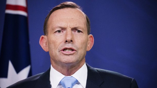 Prime Minister Tony Abbott address the media in Sydney.
