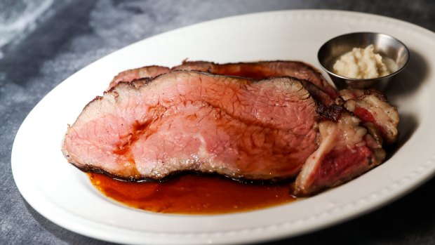 Go-to dish: Prime rib roast, English cut, rare.