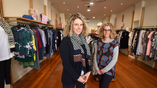 End of an era ... Baggy's boutique's Rebecca Leventer (left) and Nicole Silverman have announced they are closing the 45-year-old store after the death of their mother, Rachel Silverman.