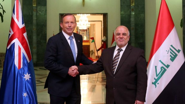 Prime Minister Tony Abbott and his Iraqi counterpart Haider al-Abardi.