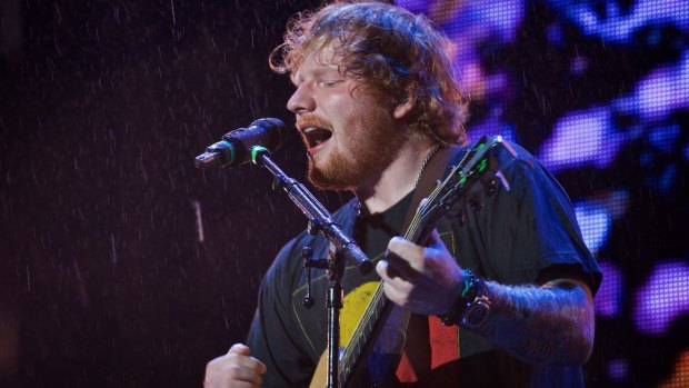 Ed Sheeran in concert at Allianz Stadium in 2015.
