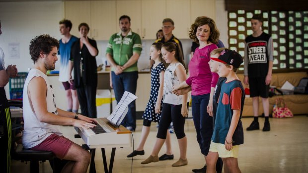 Behind the scenes at Mary Poppins Canberra, with the case in rehearsal.