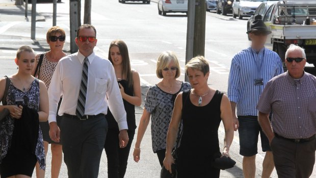 The family of Paul Smith arrive at Glebe Coroner's Court