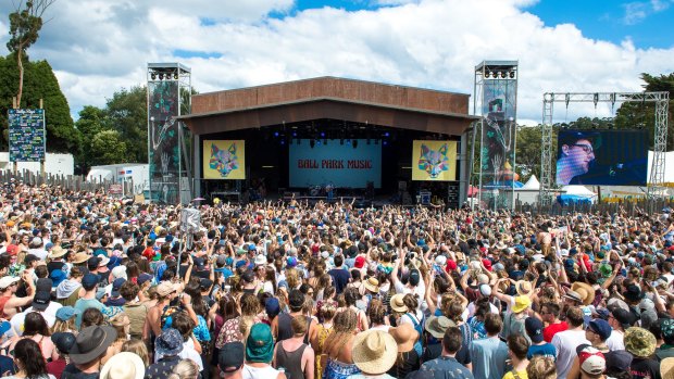 Crowds at the Falls Festival in Lorne.