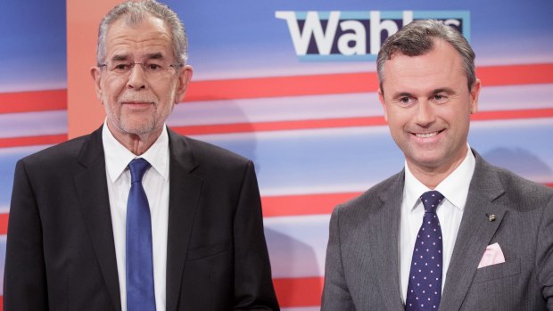 New Austrian President Alexander Van der Bellen, left, and far-right candidate Norbert Hofer.