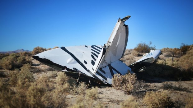 Wreckage from the spaceship in the Mojave Desert.