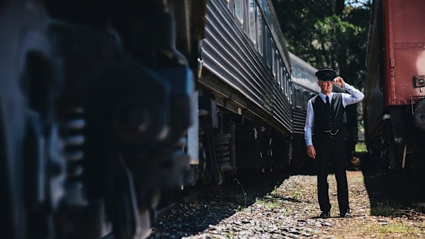 The Canberra Railway Museum's Garry Reynolds with some of the carriages on site. The museum has recently gone into liquidation.