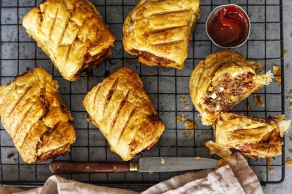 Spanish sausage rolls filled with chorizo and egg.