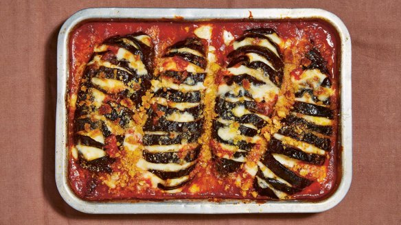 It doesn't get any easier: quick eggplant parmi. 