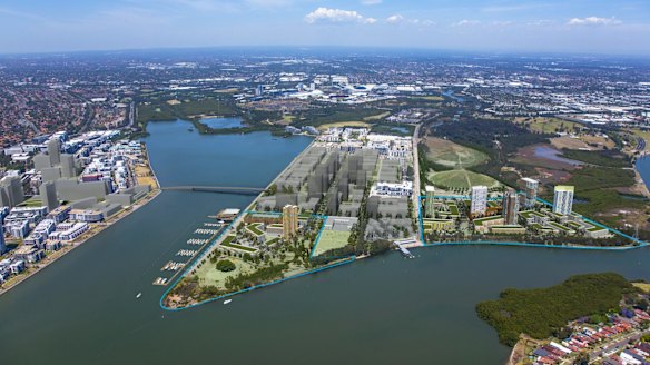 An artist's impression of what the new Wentworth Point development could look like.