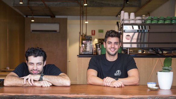 The full experience: Anthony Lofaro (left) and Harry Kolotas, owners of Cavalier Specialty Coffee.