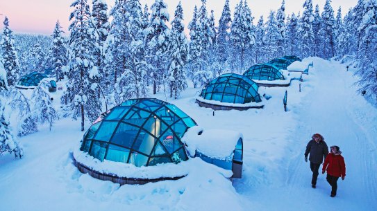The glass igloos of Kakslauttanen Arctic Resort.
