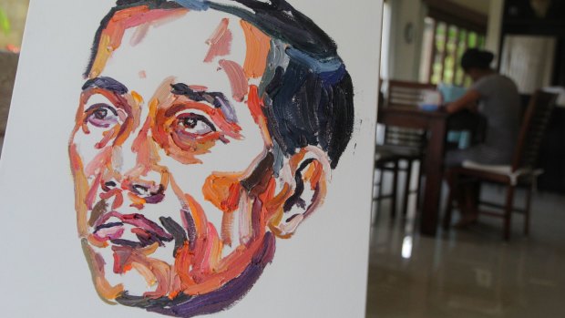 A painting of Indonesian President Joko Widodo by Myuran Sukumaran.