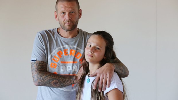 Tibor Racsits and daughter Kiara who were assaulted and robbed.