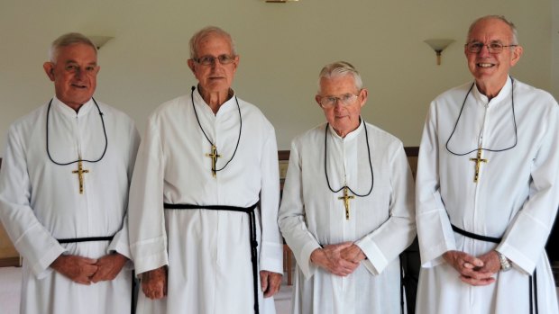 Canberra's remaining Marist Brothers, from left, Brother Tony Shears, Brother Kevin Murray, Brother Anthony Atkinson and Brother Lawrie McCane  are expected to leave Canberra around the middle of the year.