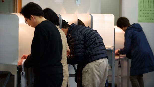 Voters went to the polls in Japan on Sunday.