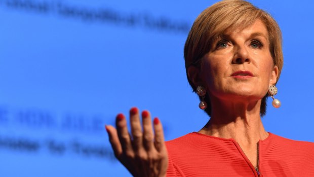 Foreign Minister Julie Bishop is trying to sell Queensland to the world.