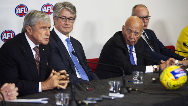 Disgruntled: Rupert Murdoch threw the weight of News Corp behind the AFL after the perceived snub when the NRL and Nine agreed a free-to-air deal.
