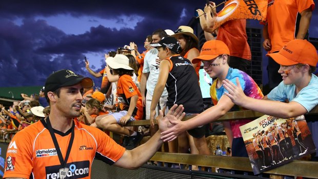 Crowd favourite: Mitchell Johnson says he will return to the Big Bash next summer.