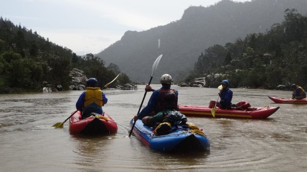 First day's paddling practice on the river.