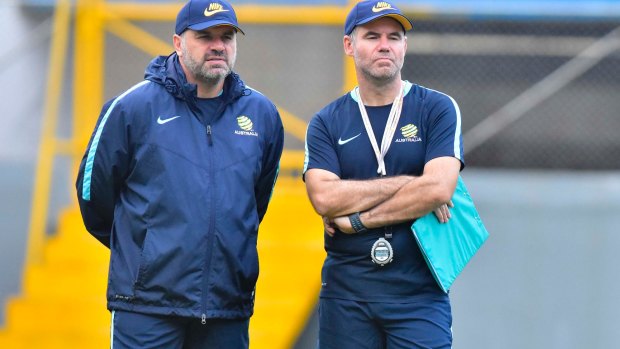 Gamble: Ange Postecoglou is set to stick to his trademark attacking system as the Socceroos seek a vital away goal.