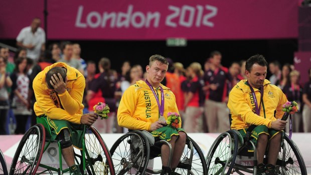 Redemption: Australia's wheelchair basketball team, seen here after losing to Canada in the 2012 gold medal match, beat their fierce rivals in the group stages in Rio.